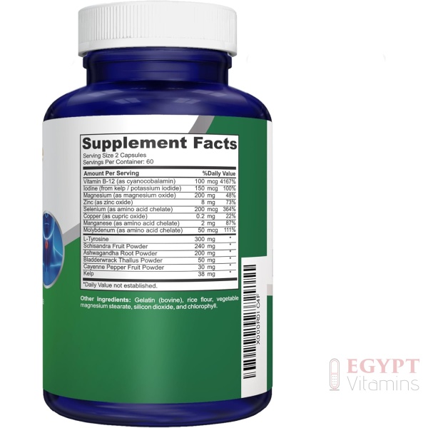 NusaPure | Thyroid Support Supplement with Iodine & Ashwagandha | 120 caps - Image 2