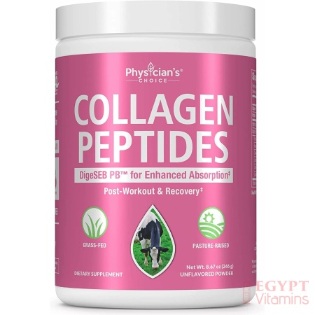 Physician's CHOICE Collagen Peptides Powder w/Digestive Enzymes - Hydrolyzed Protein - Type I & III - Keto Collagen Powder for Women & Men - Hair, Skin, Joints, Workout Recovery - Grass Fed
