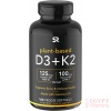 Sports Research Vitamin D3 + K2 Supplement with Organic Coconut Oil - 5000iu Vitamin D with 100mcg Mk7 Vitamin K - Supports Calcium for Stronger Bones & Immune Health - 160 Softgels