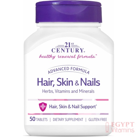 21st Century Hair, Skin and Nails Advanced Formula Caplets, 50 Count
