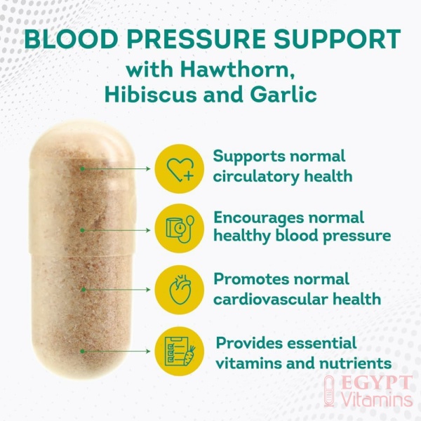 PurePremium Blood Pressure Support with Hawthorn & Hibiscus - for Cardiovascular & Circulatory Health - 180 Capsules - Image 3