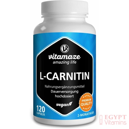 L-Carnitine High Dose & Vegan, 680 mg Pure L-Carnitine Tartrate per Day, 120 Capsules for 2 Months, Natural Supplement without Additives, Made in Germany