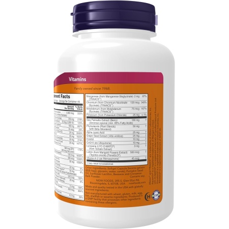 ADAM Men’s Multivitamin with Saw Palmetto & CoQ10, Ingredients