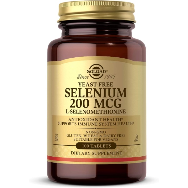 Solgar Selenium 200 mcg, Supports Antioxidant & Immune System Health - 100 Tabletsسولجار السيلينيوم النباتى 200 ميكروجرام ، لصحة الجهاز المناعى ولصحة الجلد ، 100 حباية