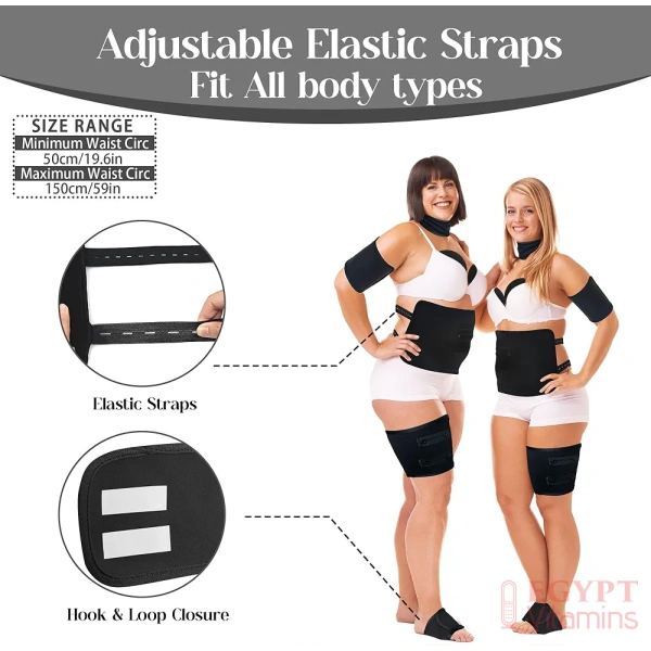 Uminyoo 8pcs Castor Oil Pack Wrap, Reusable Castor Oil Organic Cotton Pack Liver Detox Insomnia Constipation and Inflammation for Neck Arms Waist Knee with Adjustable Elastic Strap (Black) - Image 6