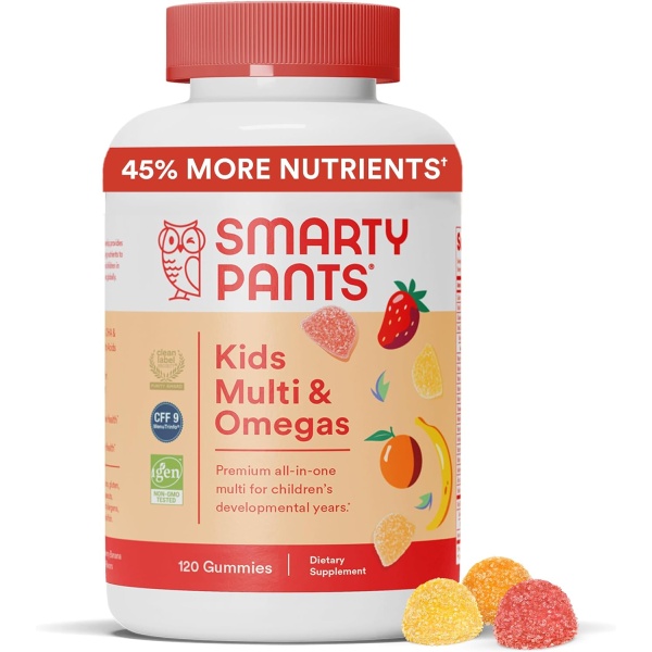 SmartyPants Kids Multivitamin Gummies with Omega 3 120 Count