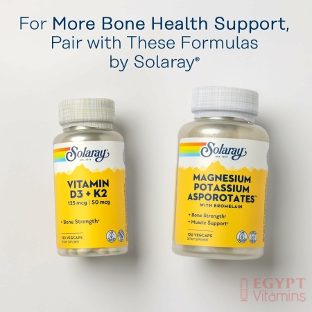 Solaray Calcium, Magnesium, Zinc | High Absorption with Glutamic Acid | Healthy Bones, Teeth, Nerve, Muscle, Heart & Immune Function Support | 100ct