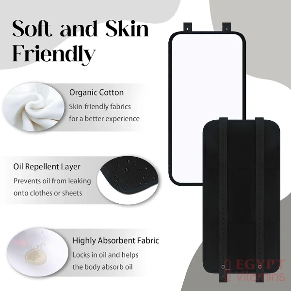 Uminyoo 8pcs Castor Oil Pack Wrap, Reusable Castor Oil Organic Cotton Pack Liver Detox Insomnia Constipation and Inflammation for Neck Arms Waist Knee with Adjustable Elastic Strap (Black) - Image 5