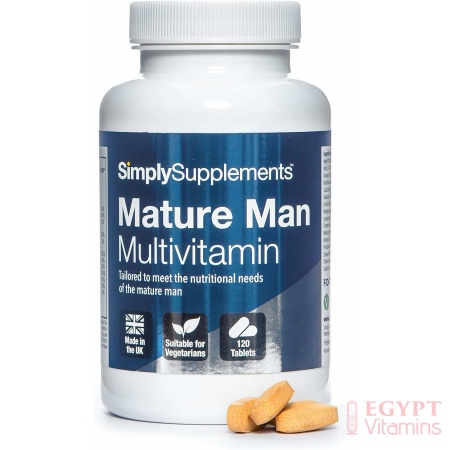 Simply Supplements Multivitamins for Men | Formulated for Age 65+ | One a Day Formula | 120 Tablets