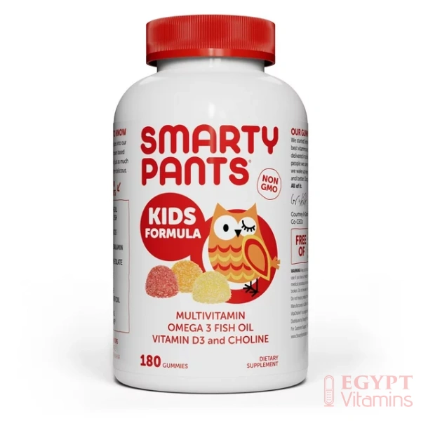 SmartyPants Kids Multivitamin Gummies: Omega 3 Fish Oil (EPA/DHA), Vitamin D3, C, Vitamin B12, B6, Vitamin A, K & Zinc for Immune Support, Gluten Free, Three Fruit Flavors, 180 Count