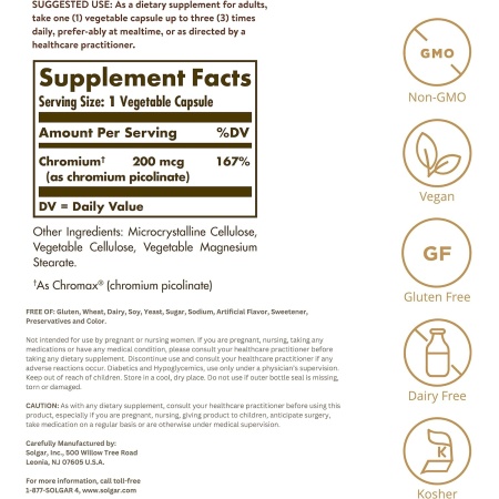 Solgar, Chromium Picolinate 200 mcg, Ingredients