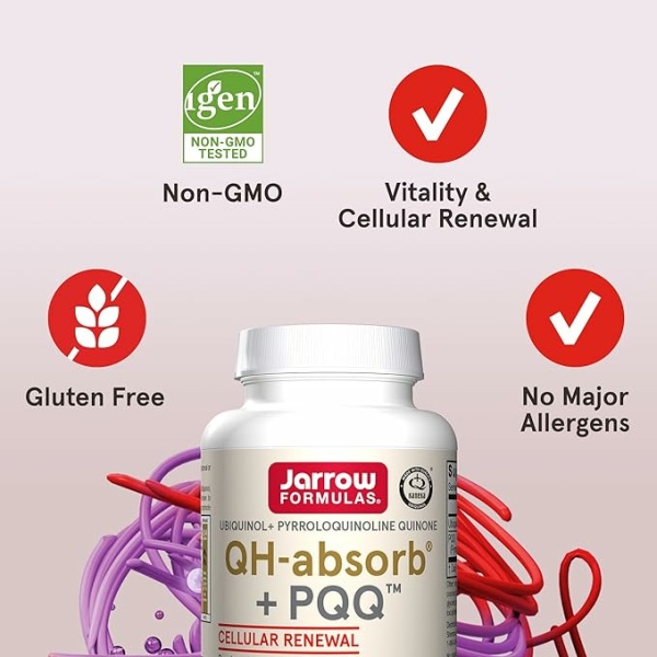 Jarrow Formulas QH-absorb + PQQ - 100 mg Ubiquinol - Up to 60 Servings (Softgels) - Cellular Renewal & Antioxidant Support for Mitochondrial Biogenesis - Dietary Supplement - Gluten Free - Image 5