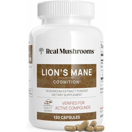 Lion’s Mane Capsules for Brain & Immune Support: Made using hand-picked Lion’s Mane mushroom extract, our supplement provides impressive benefits to support cognitive function and overall well-being. Organic Mushroom Extract: Our mushroom capsules are only made from 100% mushrooms (fruiting bodies), not mycelium grown on grain like most brands. It contains no grains, additives, or fillers. Measured Beta-Glucans: Verified by 3rd-party labs, our organic mushroom supplement has >30% beta-glucans per capsule, helping to naturally support your immune system. How to Take: Adults take 2 capsules daily. You can also break a few capsules open and add them to your meal or drink. Our mushroom beta glucan supplements are gluten-free, non-GMO, & vegan. Mushrooms Made Real: At Real Mushrooms, we produce organic mushroom supplements that support overall health. Our products contain 100% organic mushrooms, carefully sourced and processed for potency & efficacy.