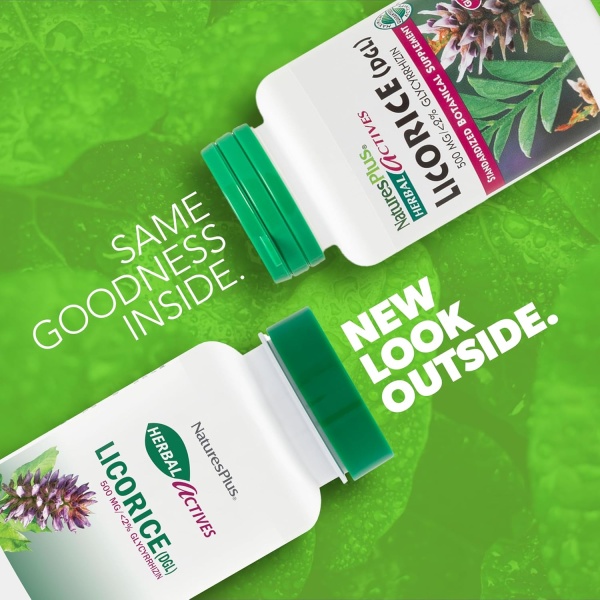 NaturesPlus Herbal Actives Licorice (DGL) Capsules - 500mg, 60 Vegan Supplements - Vegetarian, Gluten-Free - 60 Servings <BR/>  كبسولات عرق السوس العشبية من ناتشرز بلس - 500 ملجم، 60كبسولة - Image 5