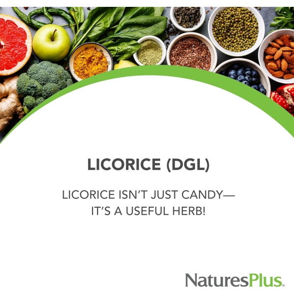 NaturesPlus Herbal Actives Licorice (DGL) Capsules - 500mg, 60 Vegan Supplements - Vegetarian, Gluten-Free - 60 Servings <BR/>  كبسولات عرق السوس العشبية من ناتشرز بلس - 500 ملجم، 60كبسولة - Image 6