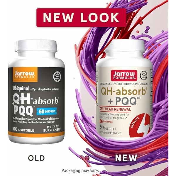 Jarrow Formulas QH-absorb + PQQ - 100 mg Ubiquinol - Up to 60 Servings (Softgels) - Cellular Renewal & Antioxidant Support for Mitochondrial Biogenesis - Dietary Supplement - Gluten Free - Image 8