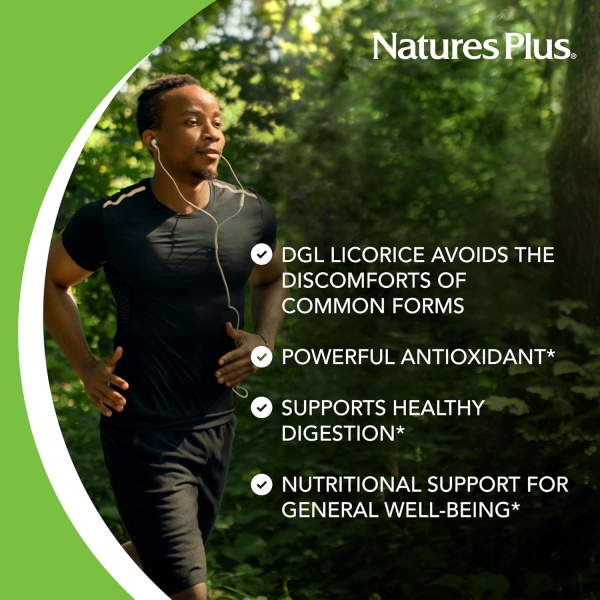 NaturesPlus Herbal Actives Licorice (DGL) Capsules - 500mg, 60 Vegan Supplements - Vegetarian, Gluten-Free - 60 Servings <BR/>  كبسولات عرق السوس العشبية من ناتشرز بلس - 500 ملجم، 60كبسولة - Image 4