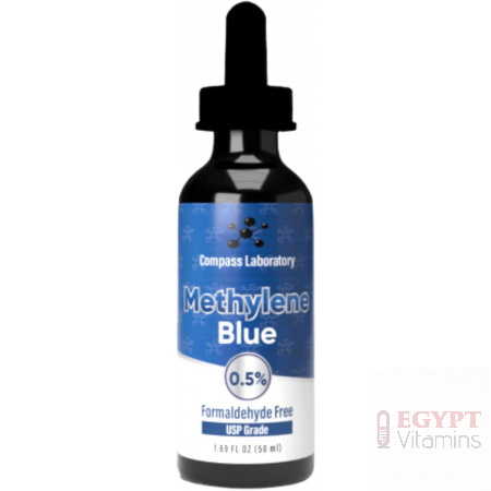 Compass Laboratory Methylene Blue 0.5% | USP-Grade | Third-Party Tested Brain Health Dietary Supplement | 50ml Glass Dropper Bottle | No Formaldehyde