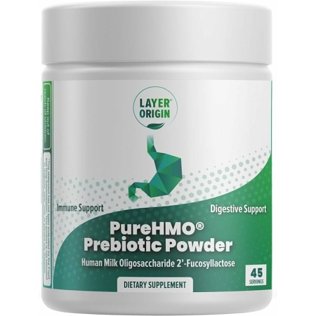 Layer Origin PureHMO Human Milk Oligosaccharide (HMO 2'-FL) Prebiotic Powder - Feed 200 Billion ProbioticsScoop, 45 Servings