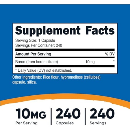 Nutricost, Boron 10 mg, Ingredients