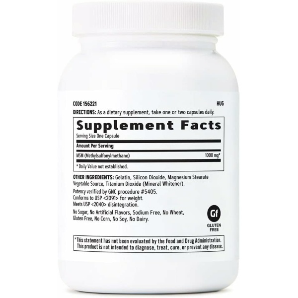 GNC MSM 1000mg, 90 Capsules, Supports Joint Cartilage - Image 2