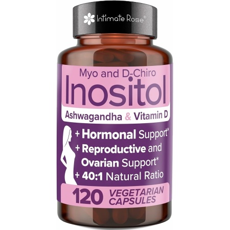Myo-Inositol & D-Chiro Inositol 401 Blend + Vitamin D3 + Ashwagandha - Vegan Capsule - Hormone Balance & Healthy Ovarian Support for Women - 100% All-Natural PCOS Supplement - Made in USA