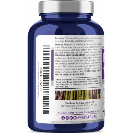 NusaPure Policosanol 100mg 180 Veggie Capsules