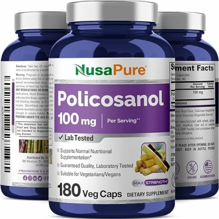 NusaPure Policosanol 100mg 180 Veggie Capsules