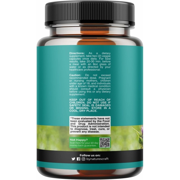 ⁦Liver Cleanse and Detox & Repair Formula - Herbal Liver Support Supplement with Milk Thistle Dandelion Root & Artichoke Extract for Liver Health - Silymarin Milk Thistle Liver Detox Capsules-70 Capsules⁩ - الصورة ⁦3⁩