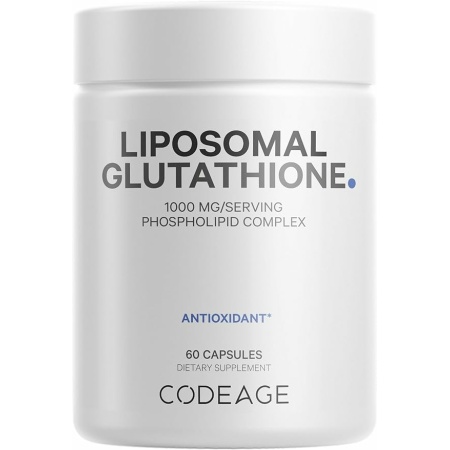 Codeage Liposomal Glutathione 1000 mg glutathione Antioxidant Phospholipid Complex L-Glutathione Reduced Capsules Supplement 60 ct