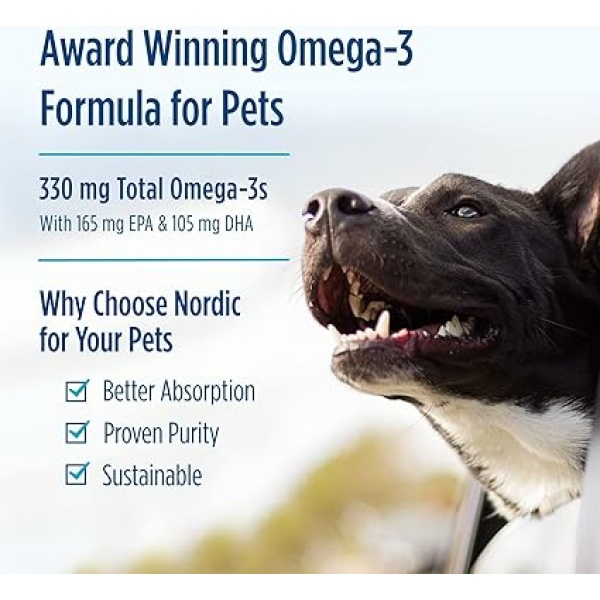 Nordic Naturals Omega-3 Pet, Unflavored - 90 Soft Gels - 330 mg