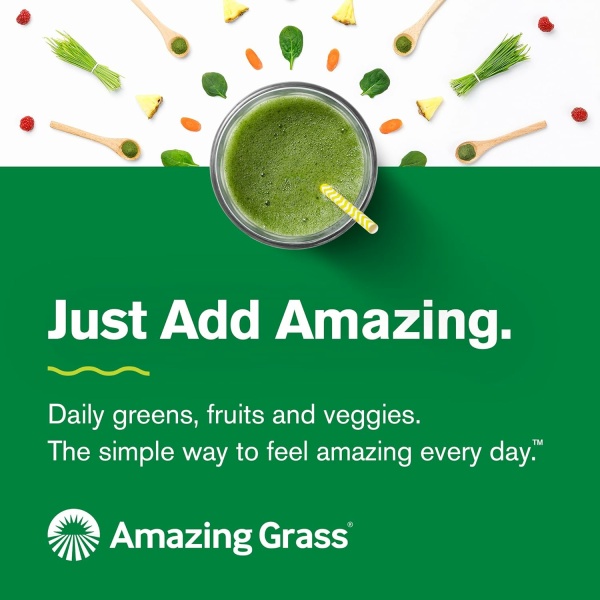 Amazing Grass Wheat Grass Powder: 100% Whole-Leaf Wheat Grass Powder for Energy, Detox & Immunity Support, Chlorophyll Providing Greens, 30 Servings - Image 4