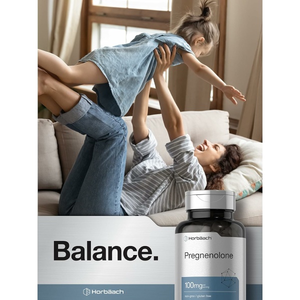 ⁦Horbäach Pregnenolone 100mg | 180 Capsules | Hormone Support Supplement | Non-GMO and Gluten Free⁩ - الصورة ⁦6⁩