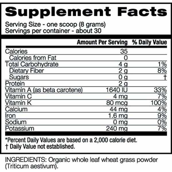 Amazing Grass Wheat Grass Powder: 100% Whole-Leaf Wheat Grass Powder for Energy, Detox & Immunity Support, Chlorophyll Providing Greens, 30 Servings - Image 2