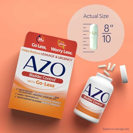 AZO Bladder Control with Go-Less Daily Supplement | Helps Reduce Occasional Urgency, leakage due to laughing, sneezing and exercise