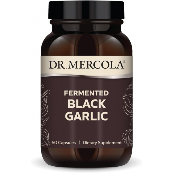 Dr. Mercola Fermented Black Garlic, 30 Servings (60 Capsules), Supports Immune and Blood Pressure Health