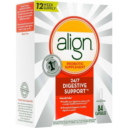 Align Daily Probiotic Supplement Capsules, White, 84 Count