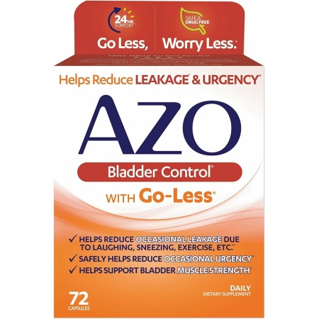 AZO Bladder Control with Go-Less Daily Supplement | Helps Reduce Occasional Urgency, leakage due to laughing, sneezing and exercise