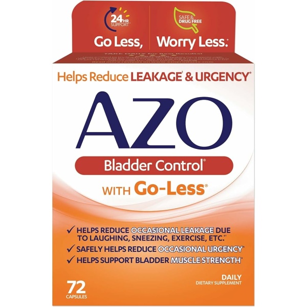 AZO Bladder Control with Go-Less Daily Supplement | Helps Reduce Occasional Urgency, leakage due to laughing, sneezing and exercise