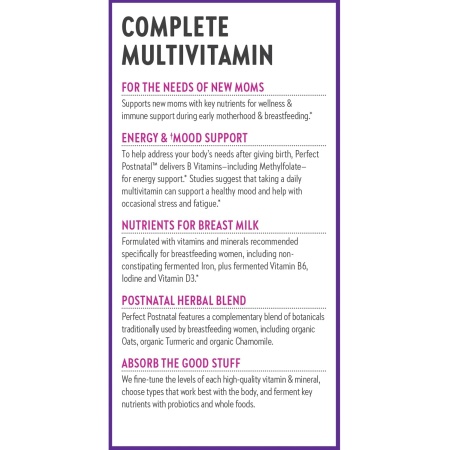 New Chapter Postnatal Vitamins Complete Lactation & Recovery Support, benefits