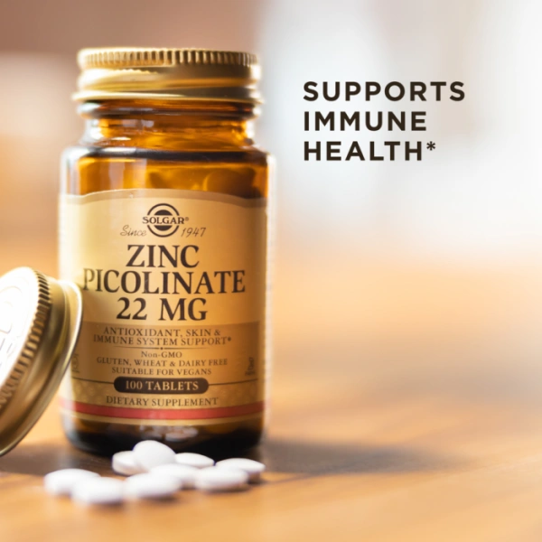 Solgar Zinc Picolinate 22 mg, 100 Tablets