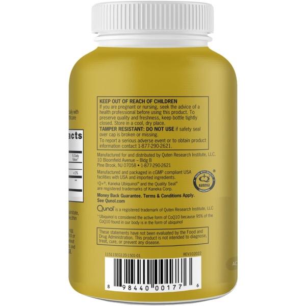 Qunol Ubiquinol CoQ10 100mg Softgels - 120 Count - Image 9
