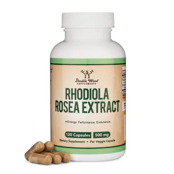 ⁦Double Wood Rhodiola Rosea Extract 500mg, 120 Capsules⁩ - الصورة ⁦2⁩