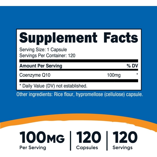 Nutricost CoQ10 100mg, 120 Capsules - Image 2