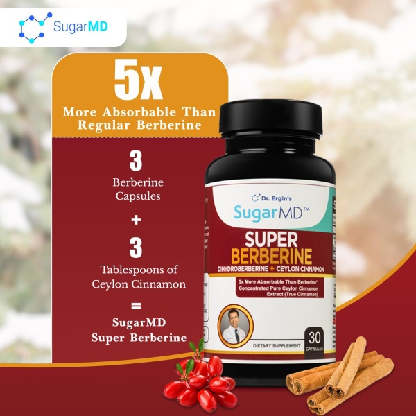 ⁦SugarMD Super Berberine, 30 Capsules⁩ - الصورة ⁦3⁩