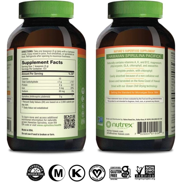 ⁦Nutrex Pure Hawaiian Spirulina Powder, 454 gm⁩ - الصورة ⁦3⁩