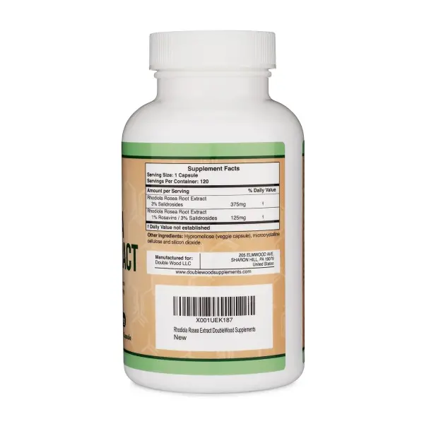 ⁦Double Wood Rhodiola Rosea Extract 500mg, 120 Capsules⁩ - الصورة ⁦3⁩