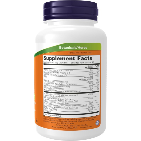 NOW Mood Support with St. John's Wort, 90 Capsules - Image 2