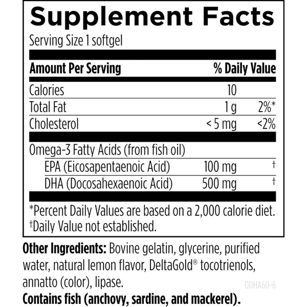 Designs for Health OmegAvail Ultra DHA 500 mg, 60 Softgels - Image 2