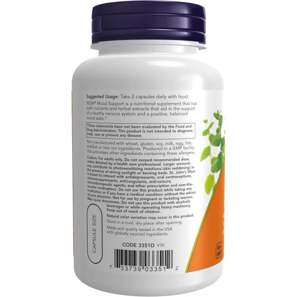 NOW Mood Support with St. John's Wort, 90 Capsules - Image 3